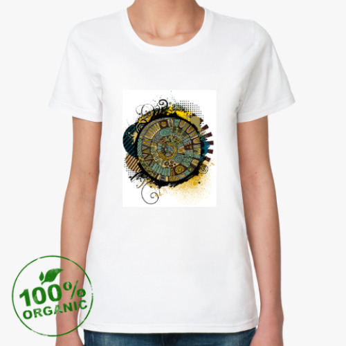 Женская футболка из органик-хлопка с принтом Абстракция