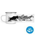 Кружка металлическая белая (круговая запечатка)