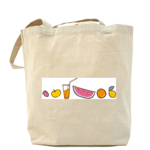 Сумка шоппер с принтом Фрукты-ягоды