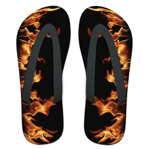 Шлепанцы (сланцы) с принтом Огонь