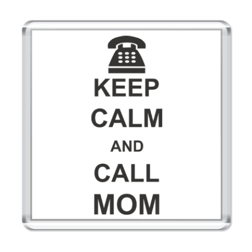 Магнит с принтом  Call mom.