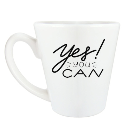 Чашка Латте с принтом Мотивация