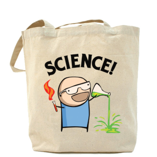 Сумка шоппер с принтом Science! Ботан
