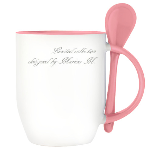 Кружка с ложкой с принтом  'Космический дракон'