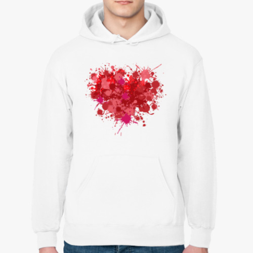 Толстовка худи с принтом Сердце из брызг краски