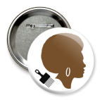 Значок 75 мм Afro Lady