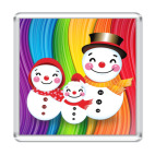 Магнит 6.5 x 6.5 см Семья Снеговиков