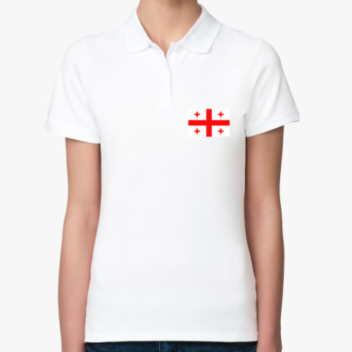Женская рубашка поло (печать) с принтом Грузия