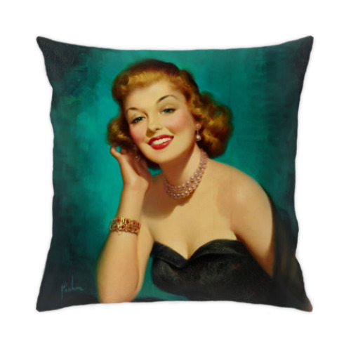 Подушка с принтом PEARL LADY