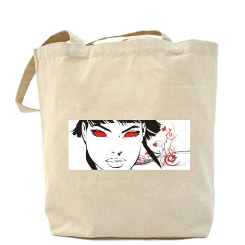 Сумка шоппер с принтом девушка-призрак