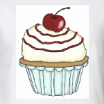 Кексик с вишней и соусом.