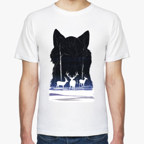 Футболка с принтом Снежные олени