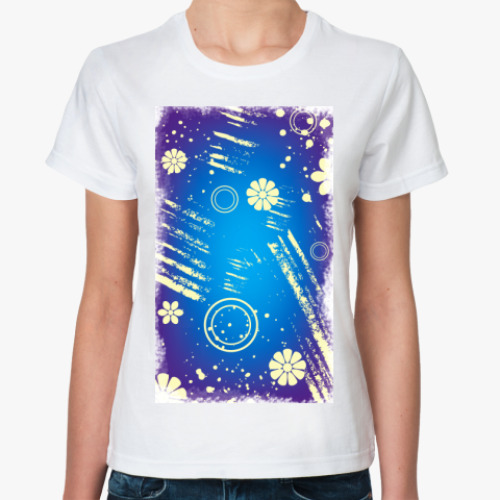 Классическая футболка с принтом абстракция