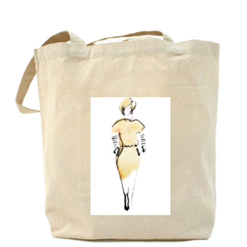 Сумка шоппер с принтом Кофейная дама