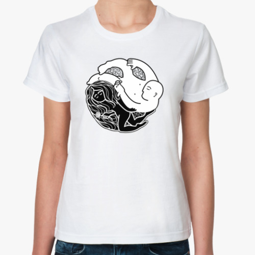 Классическая футболка с принтом Инь-Ян