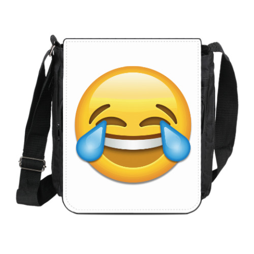 Сумка на плечо (мини-планшет) с принтом Emoji Смайл: Слезы Радости