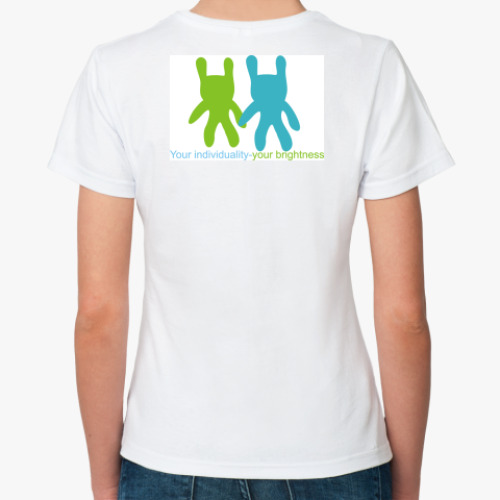 Классическая футболка с принтом Будь ярким