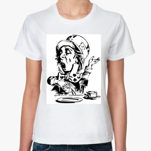 Классическая футболка с принтом Сумасшедший Шляпник