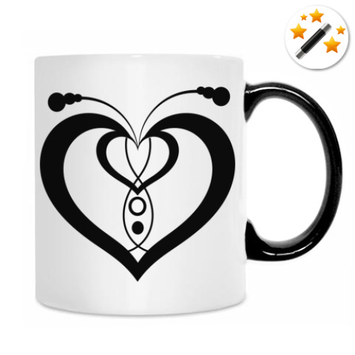 Кружка-хамелеон с принтом Сердце