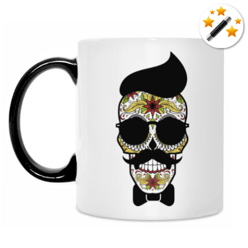 Кружка-хамелеон с принтом Череп