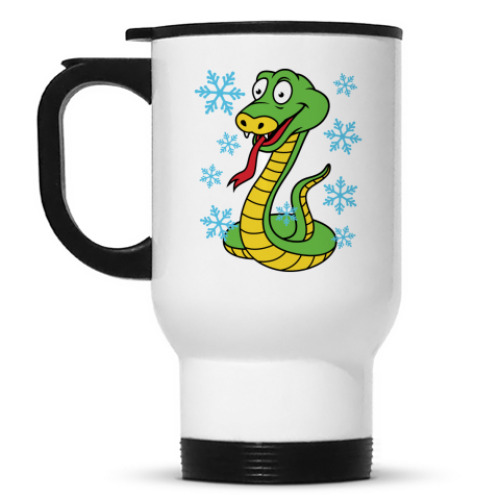 Кружка-термос с принтом Новогодняя змея