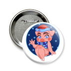 Значок 58 мм свинка