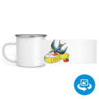 Кружка металлическая белая (круговая запечатка)