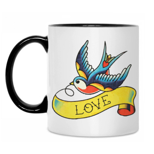 Кружка с принтом Ласточка