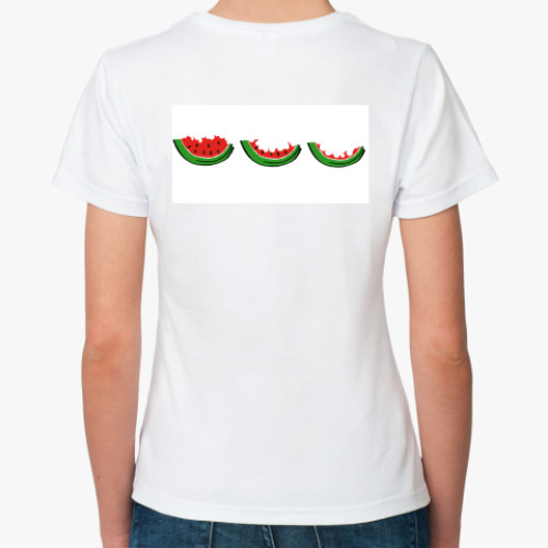 Классическая футболка с принтом  Арбуз