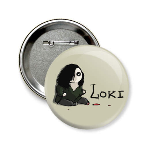 Значок 58мм с принтом Loki
