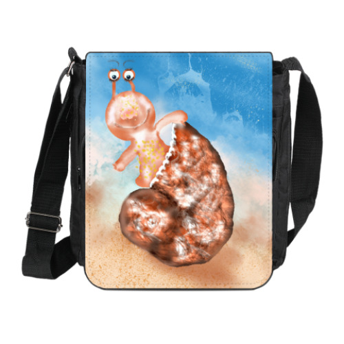 Сумка на плечо (мини-планшет) с принтом Улиточка, ракушка