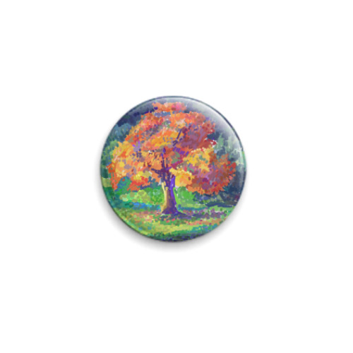 Значок 25мм с принтом дерево
