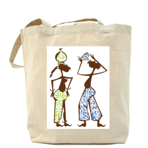 Сумка шоппер с принтом человечки