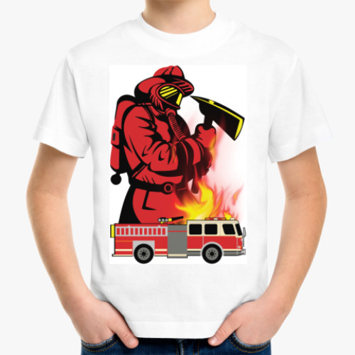Детская футболка с принтом Fireman