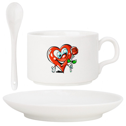Кофейный набор с принтом Сердце