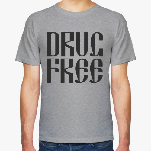 Футболка с принтом drugfree straight edge