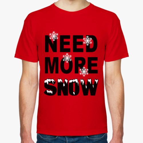 Футболка с принтом need more snow