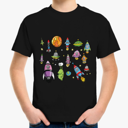 Детская футболка с принтом Звездолеты