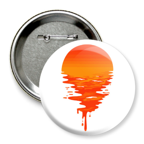 Значок 75мм с принтом Закат