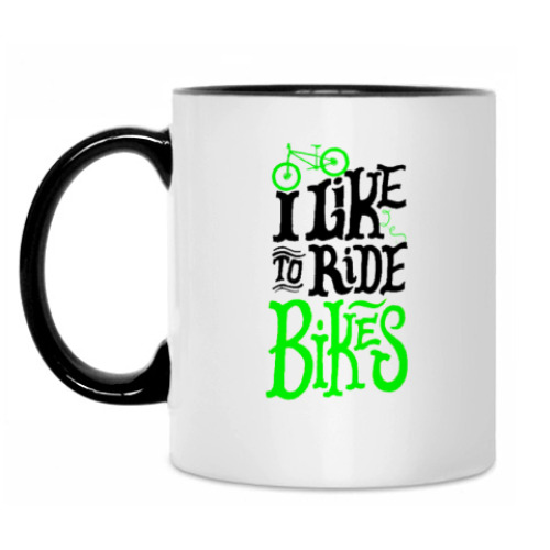 Кружка с принтом Bikes