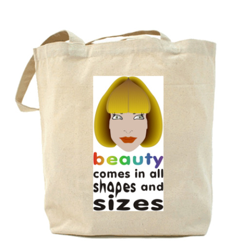 Сумка шоппер с принтом Beauty comes in all…