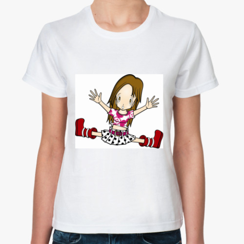 Классическая футболка с принтом Девочка