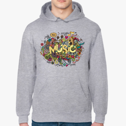 Толстовка худи с принтом 'Music'