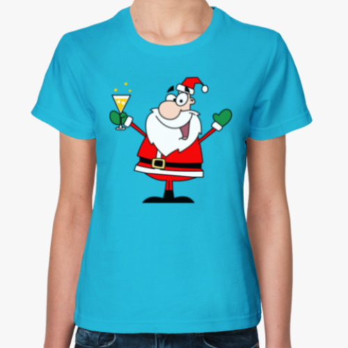 Женская футболка с принтом Party Santa