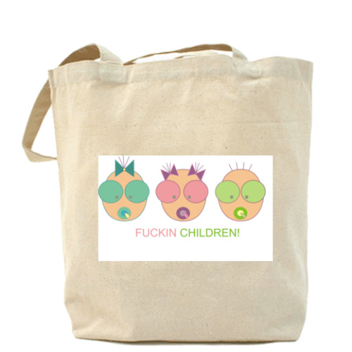 Сумка шоппер с принтом FUCKIN CHILDREN