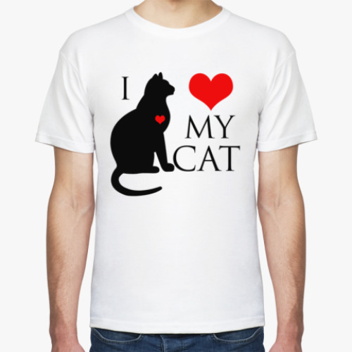 Футболка с принтом I Love My Cat