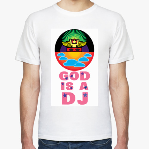 Футболка с принтом God is a DJ