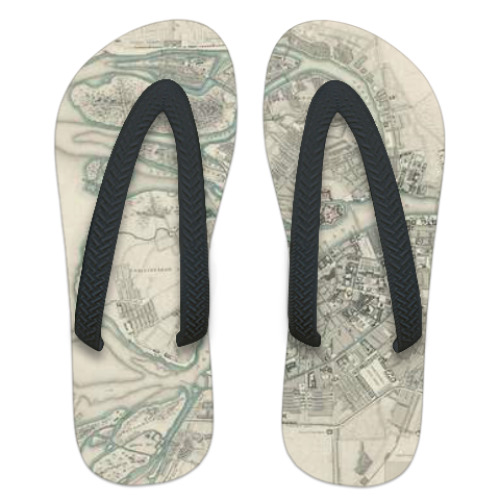 Шлепанцы (сланцы) с принтом  Старый Петербург