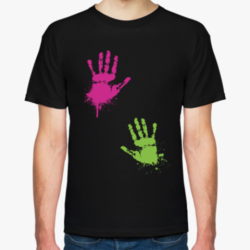 Футболка с принтом отпечатки ладоней