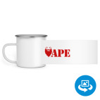 Кружка металлическая белая (круговая запечатка)